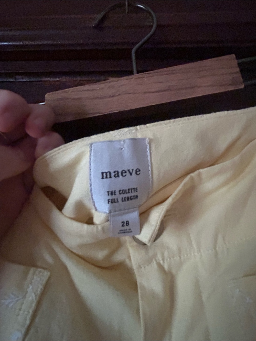 Maeve Colette Lace Trim Pale Yellow Size 28 Embroidered Hem & Pockets NWOT - Picture 10 of 10